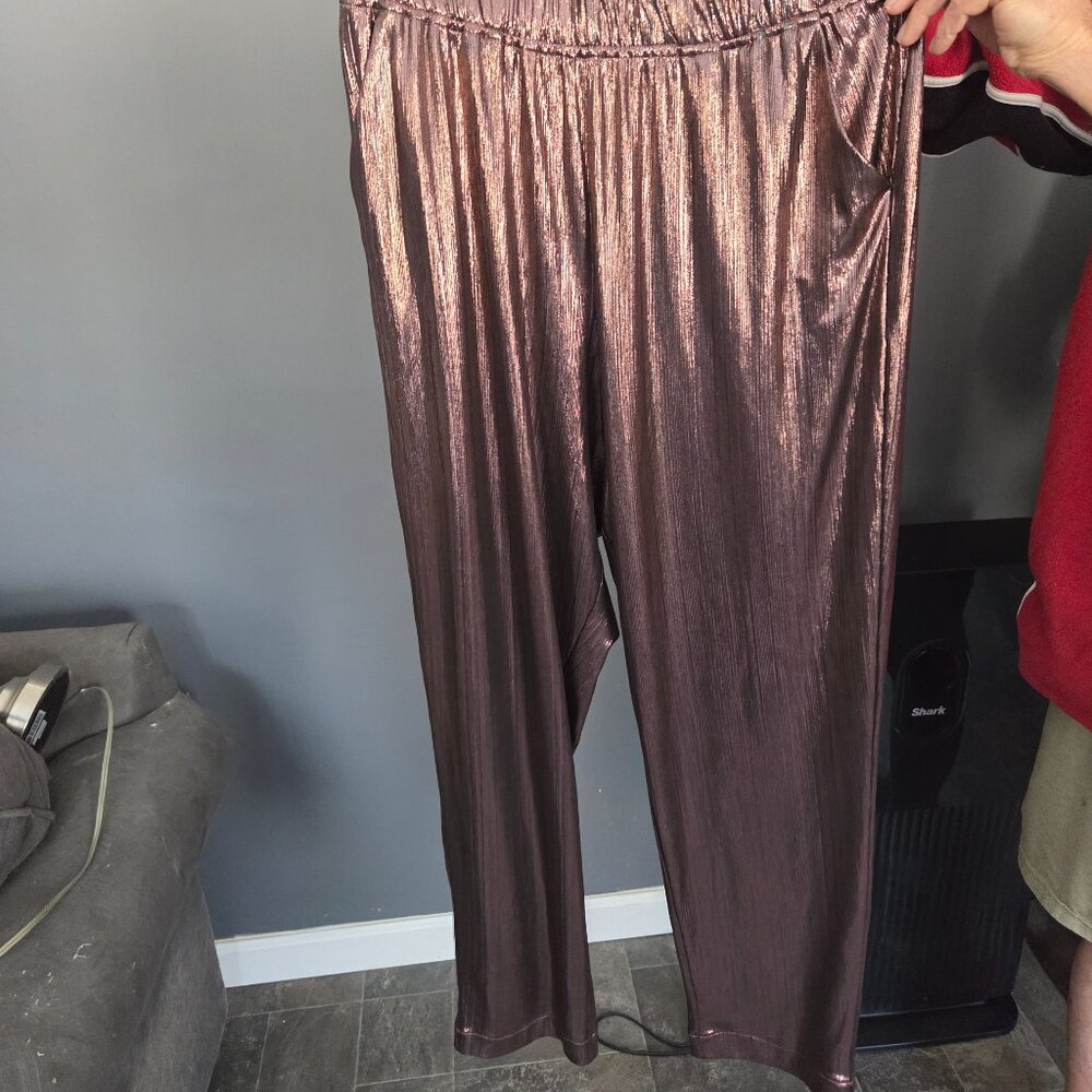 Fancy party pants. Metallic pants